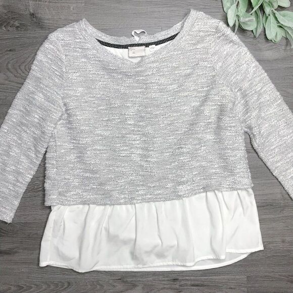 POSTMARK | sz S gray marled split back sweater - Picture 1 of 5